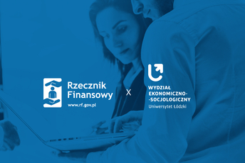 logotypy rzecznika finansowego i wydziału Ekonomiczno-Socjologicznego 